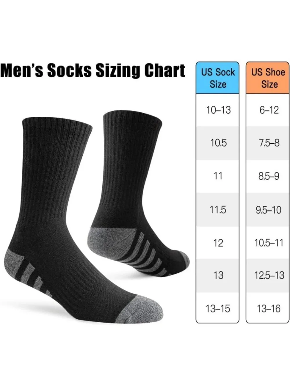8 Pairs Men's Crew Cushion Socks - Breathable Athletic Running & Workout Socks